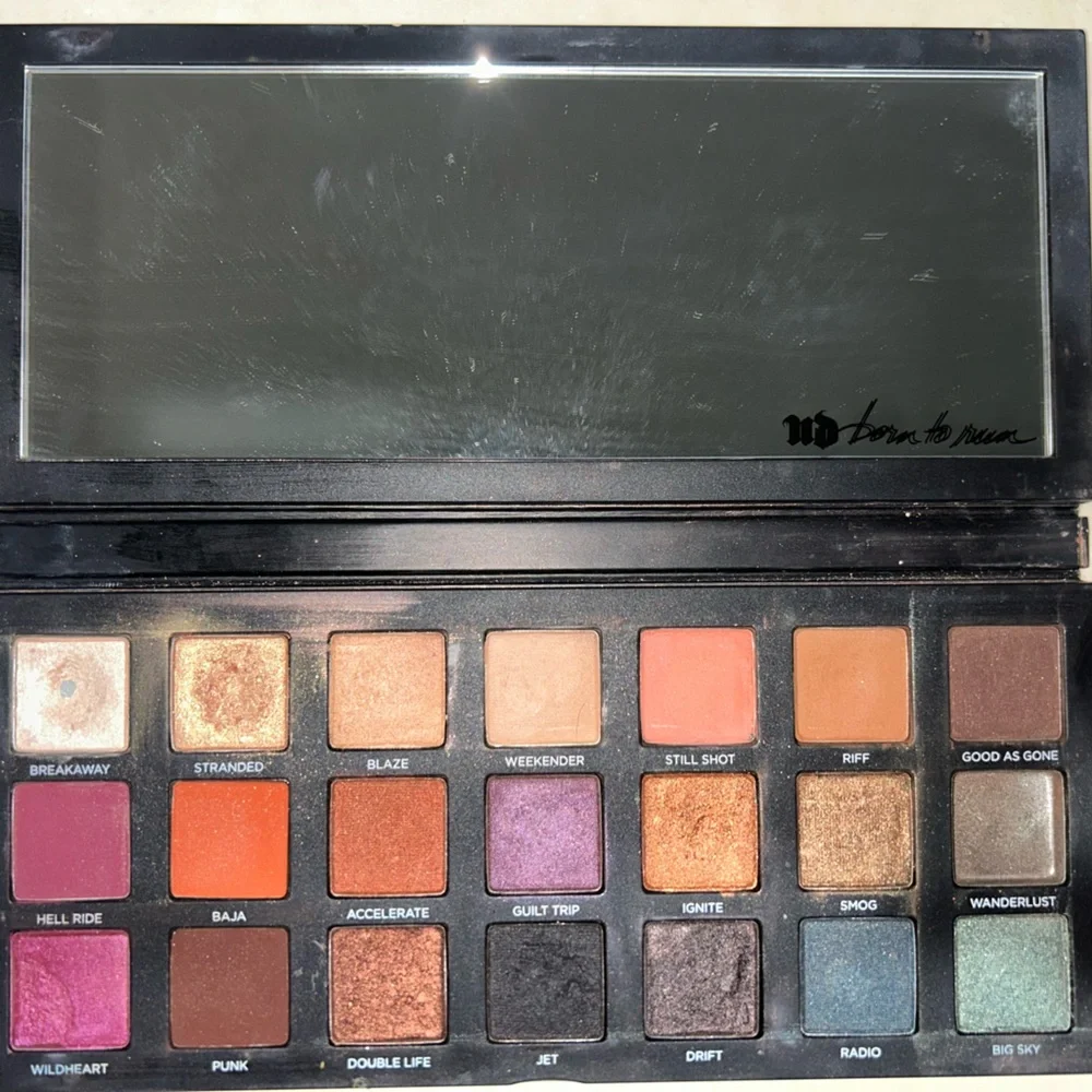Hard to find Urban Decay Born to Run eyeshadow palette jet, big sky, good
